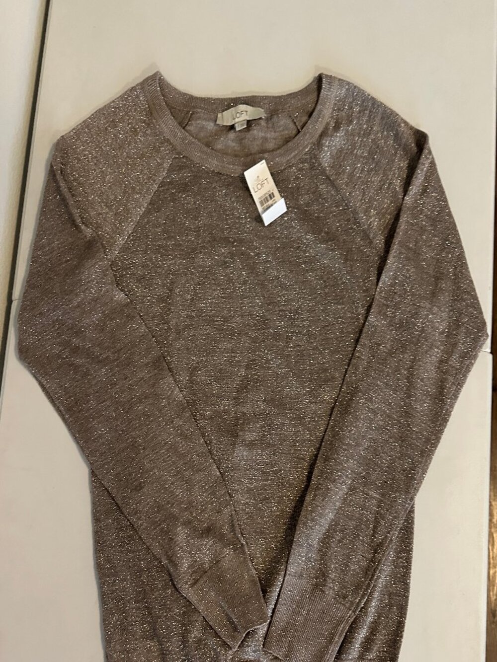 LOFT Shimmer Merino Wool Blend Crewneck Sweater Size S NWT